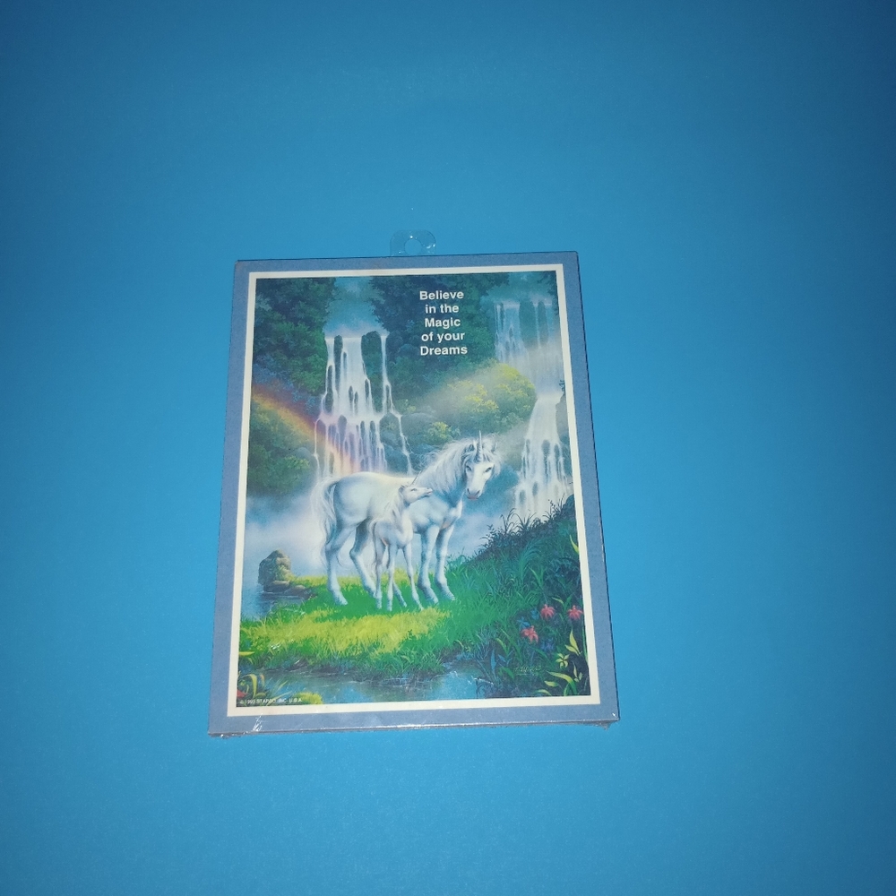 Unicorn Wall Plaque Graphic Greetings Believe in the Magic of Dreams Sealed Vtg